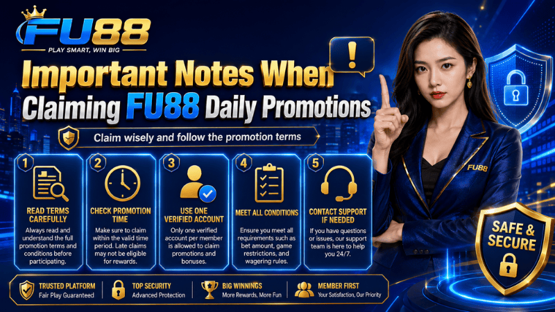 Important Notes When Claiming FU88 Daily Promotions