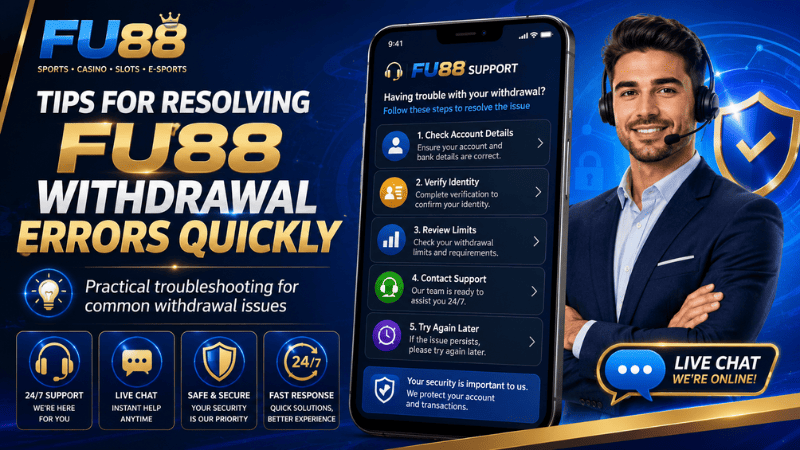Tips for Resolving FU88 Withdrawal Errors Quickly