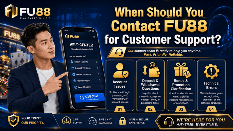 When Should You Contact FU88 for Customer Support?